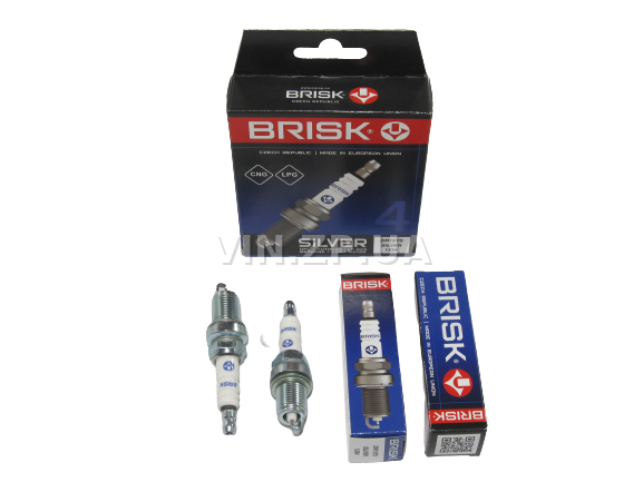 Свечи зажигания под газ BRISK ВАЗ 2110, 2111, 2112, 2170, 2171, 2172, 1117-19, Нексия, 16 кл инж, зазор 0.7, ключ 16, к-кт 4шт, серия SILVER 1