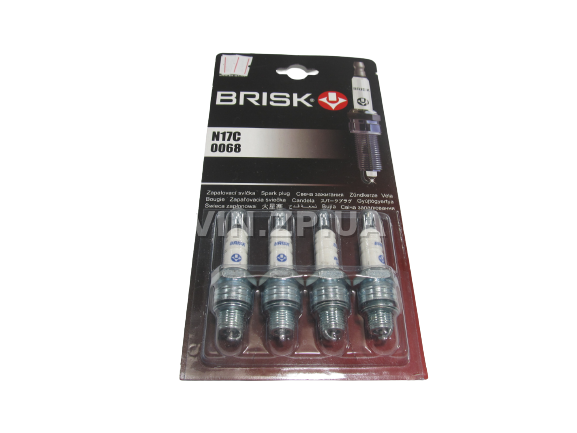 Свечи зажигания BRISK ГАЗ 402 дв. 2410, 3102, 31029, 3110, 2705, 3302, ГАЗ 53, 3307, ЗИЛ 130, короткая юбка, зазор 0.7, ключ 21, к-кт 4шт, серия SUPER 1