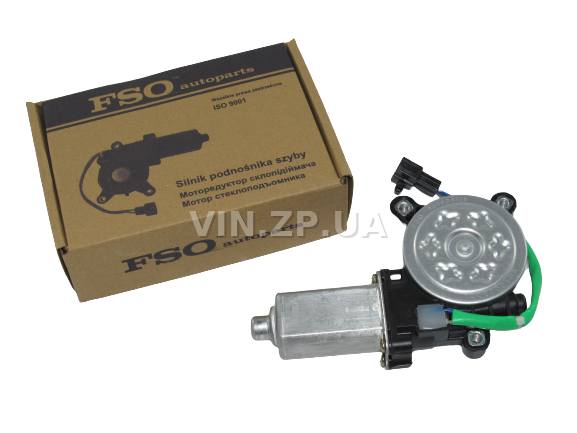 Мотор стеклоподъемника Ланос, Сенс FSO моторедуктор левый, привод-шестерня, OEM 96190207 1