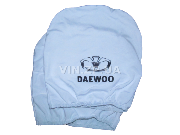 Чехлы на подголовники VRN белые "DAEWOO", комплект 2 шт 1
