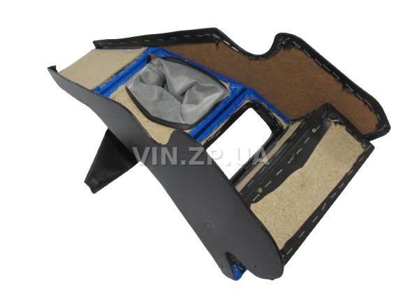 Консоль КПП ВАЗ 2101, 2102, с полкой тоннеля и чехлом для ручки КПП, сине-чёрная АВТОПЛАСТ 3