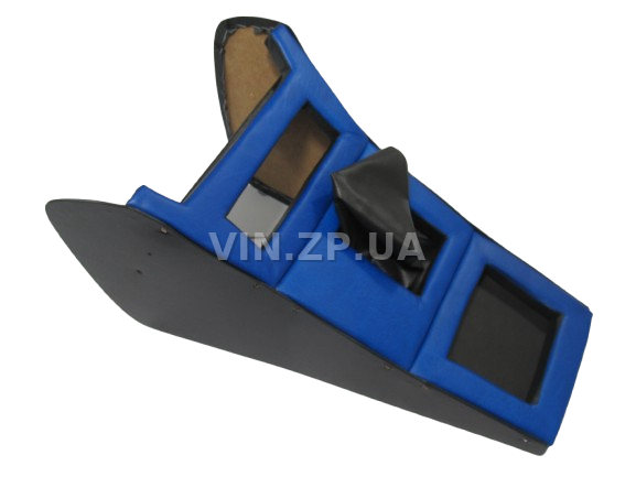 Консоль КПП ВАЗ 2103, 2106, с полкой тоннеля и чехлом для ручки КПП, сине-чёрная АВТОПЛАСТ 1