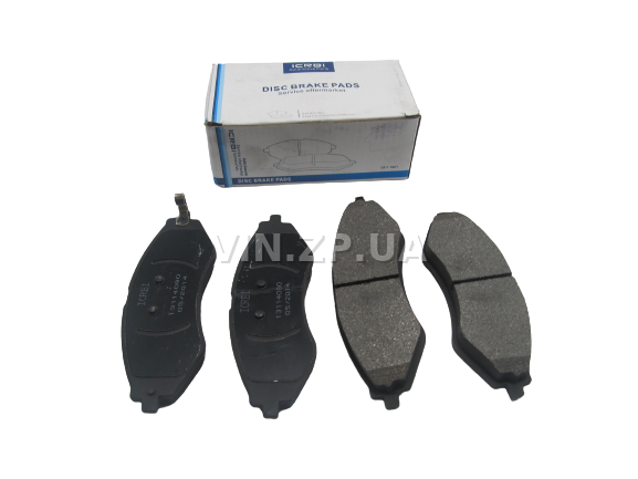 Колодки тормозные передние CRB Лачетти 1.6, 1.8, R14", комплект 4шт, 96405129 1