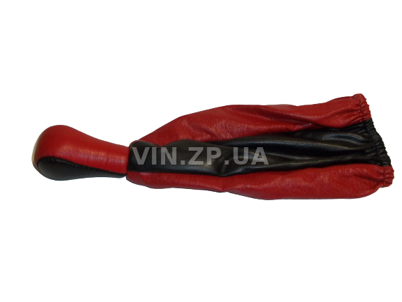 Ручка КПП VRN ВАЗ 2108, 2109, 21099, с чехлом, эко-кожа черно-красная 1