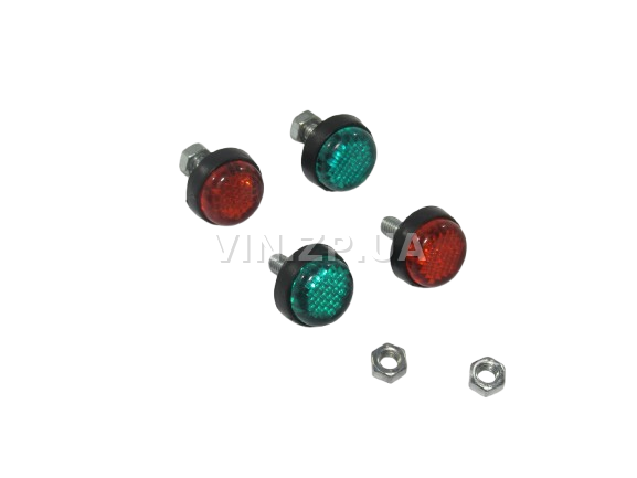 Болт номерного знака со светоотражателем, красный+зелёный ELEGANT М 4 х 15 х 1.25, к-кт 4шт (43267) 5