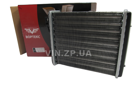 Радиатор отопителя печки VORTEX ВАЗ 2101, 2102, 2103, 2106, 2121, 2120, 21213, алюминиевый, узкий (46713) 4