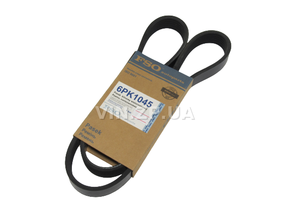 Ремень генератора FSO Сенс 1,4 дв. МеМЗ-317, с ГУРом и кондиционером, ручейковый, 1045мм 1