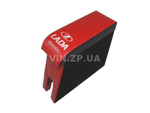 Подлокотник органайзер VRN ВАЗ 2101, 2102, 2103, 2106, черно-красный с вышивкой "Lada Classic" 2
