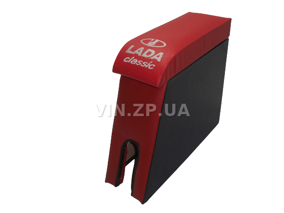 Подлокотник органайзер VRN ВАЗ 2101, 2102, 2103, 2106, черно-красный с вышивкой "Lada Classic" 1