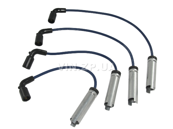 Провода высоковольтные FSO Ланос, Авео, с 8-ми клапанным двигателем 1.5л, силикон, с металлическим наконечником, OEM 96305387 6