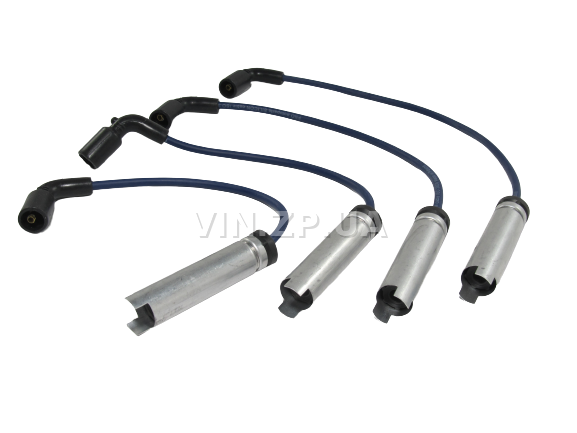 Провода высоковольтные FSO Ланос, Авео, с 8-ми клапанным двигателем 1.5л, силикон, с металлическим наконечником, OEM 96305387 7