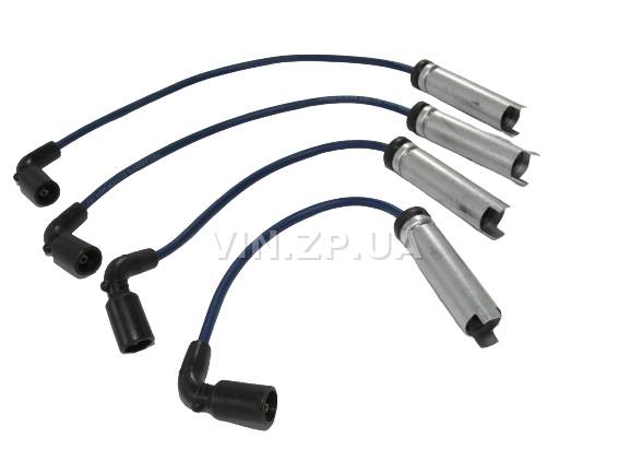 Провода высоковольтные FSO Ланос, Авео, с 8-ми клапанным двигателем 1.5л, силикон, с металлическим наконечником, OEM 96305387 8
