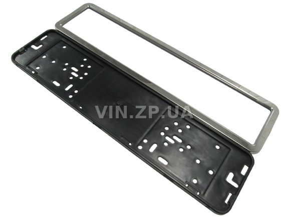 Рамка номера из нержавеющей стали, хромированная VITOL 2