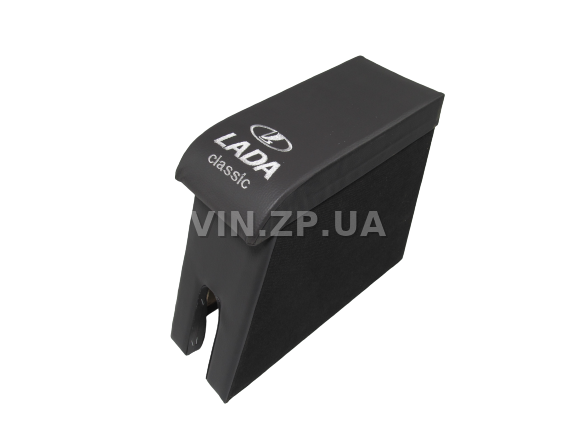 Подлокотник органайзер VRN ВАЗ 2104, 2105, 2107, черно-серый с вышивкой "Lada Classic" 2