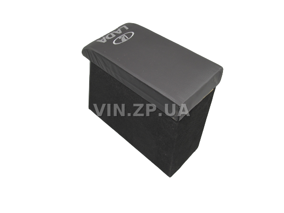 Подлокотник органайзер VRN ВАЗ 2104, 2105, 2107, черно-серый с вышивкой "Lada Classic" 4