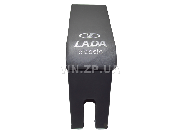 Подлокотник органайзер VRN ВАЗ 2104, 2105, 2107, черно-серый с вышивкой "Lada Classic" 1