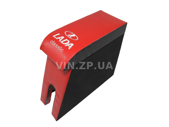 Подлокотник органайзер VRN ВАЗ 2104, 2105, 2107, черно-красный с вышивкой "Lada Classic" 2