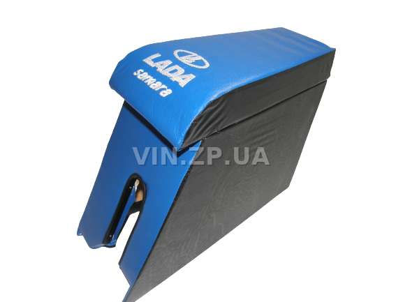 Подлокотник органайзер VRN ВАЗ 2108, 2109, черно-синий с вышивкой "LADA Samara" 1