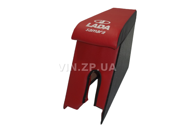 Подлокотник органайзер VRN ВАЗ 2108, 2109, черно-красный с вышивкой "LADA Samara" 1