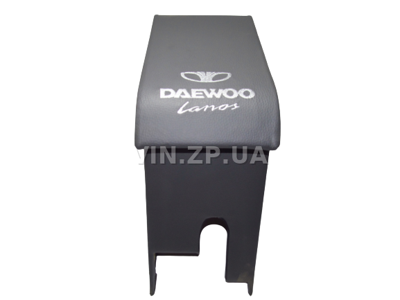 Подлокотник органайзер VRN Ланос, Сенс, черно-серый с вышивкой "Daewoo Lanos" 1