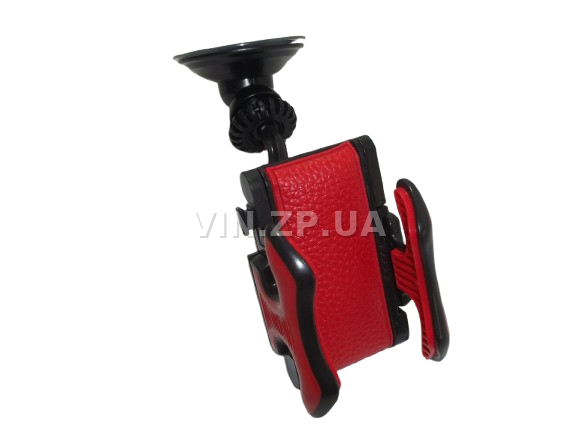 Автодержатель телефона на присоске FLY поворотный кронштейн, разжим до 92 мм, чёрно-красный (49074)