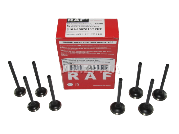 Клапан RAF ВАЗ 2101, 2102, 2103, 2104, 2105, 2106, 2107, 2121, 21213, комплект впуск-выпуск 8 шт 1