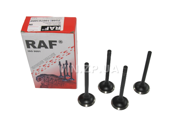 Клапан RAF ВАЗ 2108, 2109, 21099, 2110, 8 клап двиг 1.5л, ГАЗ двиг ЗМЗ-406, комплект впуск 4 шт 2