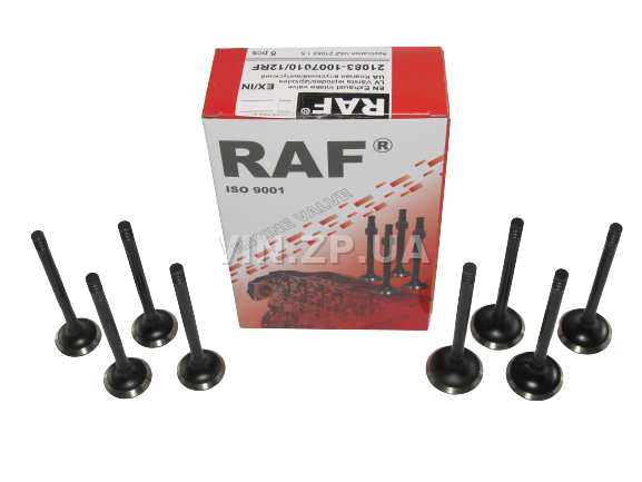 Клапан RAF ВАЗ 2108, 2109, 21099, 2110, 8 клап двиг 1.5л., ГАЗ двиг МЗ-406,  комплект впуск-выпуск 8 штук 1