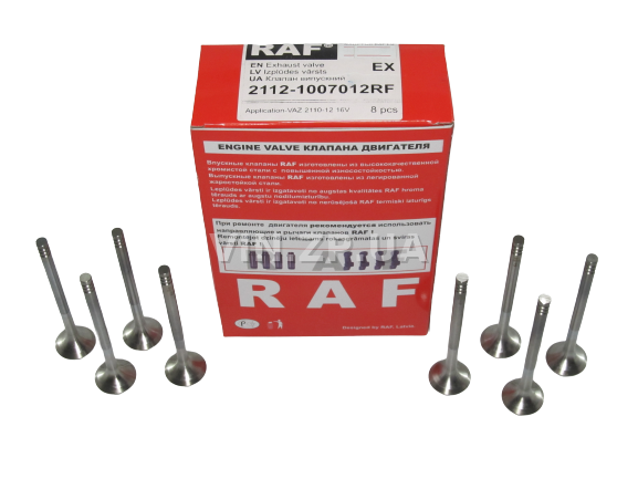 Клапан RAF ВАЗ 2110, 2111, 2112, 16 клап двиг, комплект выпуск 8 шт 2