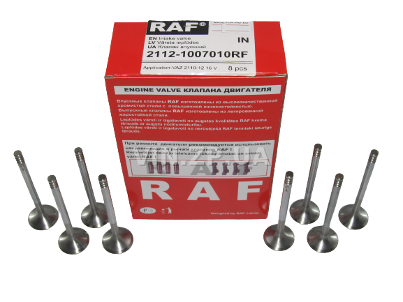 Клапан RAF ВАЗ 2110, 2111, 2112, 16 клап двиг, комплект впуск 8 шт 2