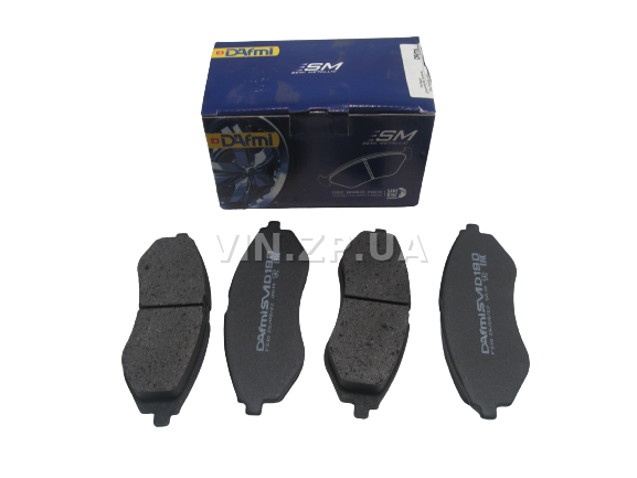Передние тормозные колодки DAfmi Авео 1.4, 1.5, 1.6, к-кт 4 штуки, серия Semi Metallic, OEM 96534653 1