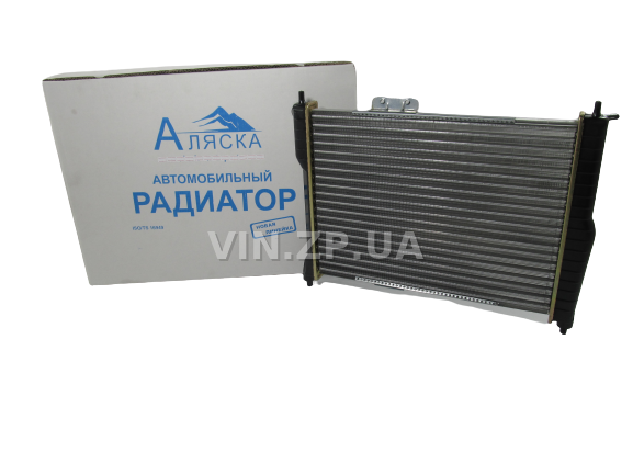 Радиатор охлаждения АЛЯСКА Ланос без кондиционера, алюминиевый, OEM 96351263 (49836)