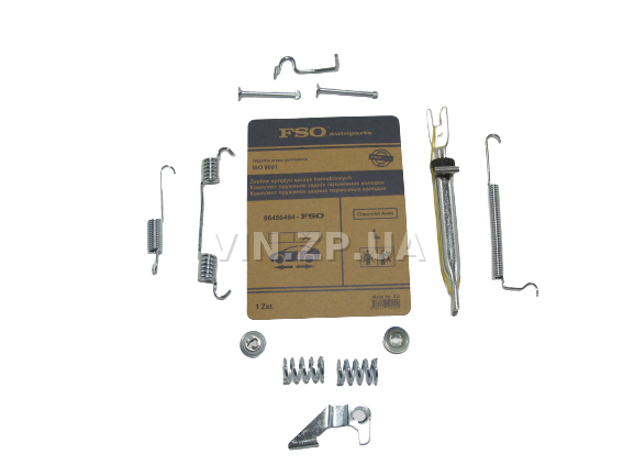 Ремкомплект тормозного барабана FSO Авео, тормозных колодок задних, левый 96456494 1