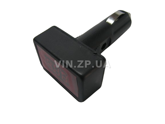Вольтметр в прикуриватель 0.36'' 12-24V EuroSport 3 знака, красная подсветка, с предохранителем (56470)
