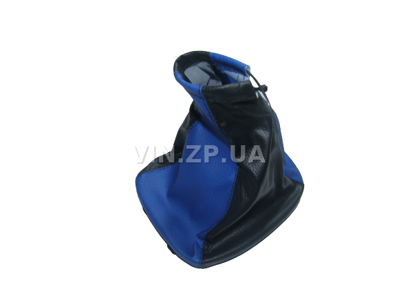 Чехол ручки КПП VRN Ланос, Сенс (DAEWOO LANOS, SENS ) черно-синий эко-кожа 1