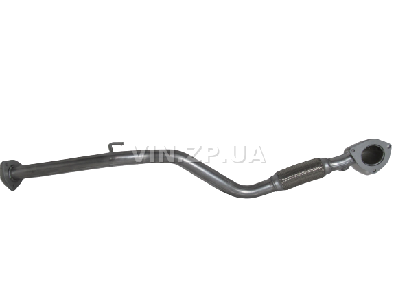 Труба приемная ВИДЕКС Сенс, Ланос 1.3i-1.5i Евро-3, с 2000 года, с отверстием под датчик, алюминизированная сталь (56991) 2