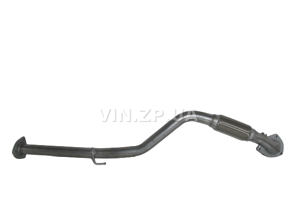 Труба приемная ВИДЕКС Сенс, Ланос 1.3i-1.5i Евро-3, с 2000 года, с отверстием под датчик, алюминизированная сталь (56991)