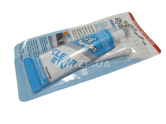 Герметик клей стекла и фар 85гр SPARKO '' Clear RTV'', силиконовый, прозрачный (57044)