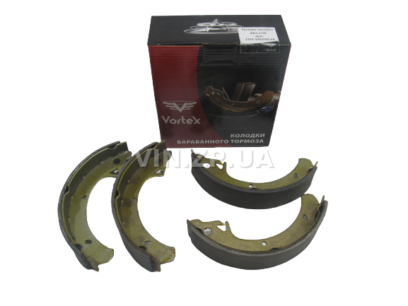 Колодки тормозные задние VORTEX ВАЗ 2108, 2109, 21099, 2110, 2111, 2112, 2113, 2114, 2115, без ABS, комплект 4шт 1