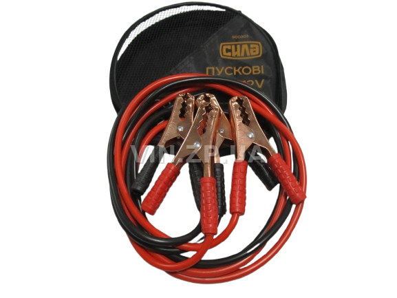 Стартовые провода прикуривания 200A СИЛА 2.5м, комплект 2 шт, сумка (57720)