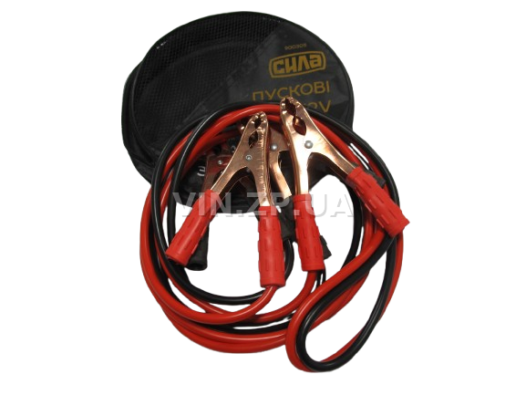 Стартовые провода прикуривания 300A СИЛА 3.0м, комплект 2 шт, сумка 1