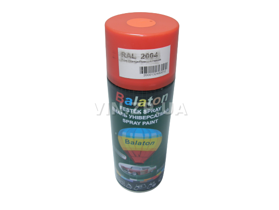 Краска эмаль алкидная оранжевая универсальная RAL 2004 BALATON аэрозоль 400 мл (57779)