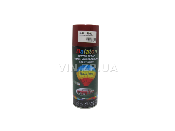 Краска эмаль алкидная темно-красная универсальная RAL 3002 BALATON аэрозоль 400 мл (57780) 2