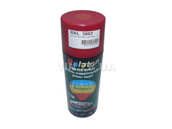Краска эмаль алкидная темно-красная универсальная RAL 3002 BALATON аэрозоль 400 мл (57780)