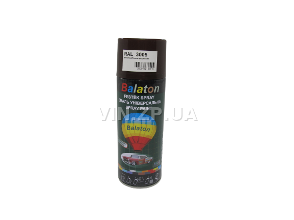 Краска эмаль алкидная темно-вишневая универсальная RAL 3005 BALATON аэрозоль 400 мл (57781) 2