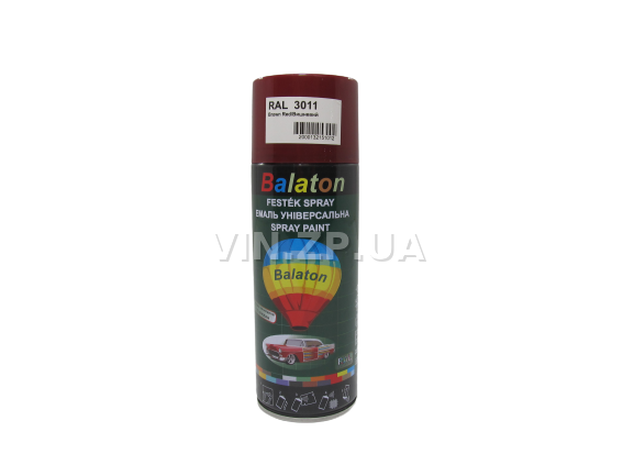 Краска эмаль алкидная вишневая универсальная RAL 3011 BALATON аэрозоль 400 мл (57782) 2