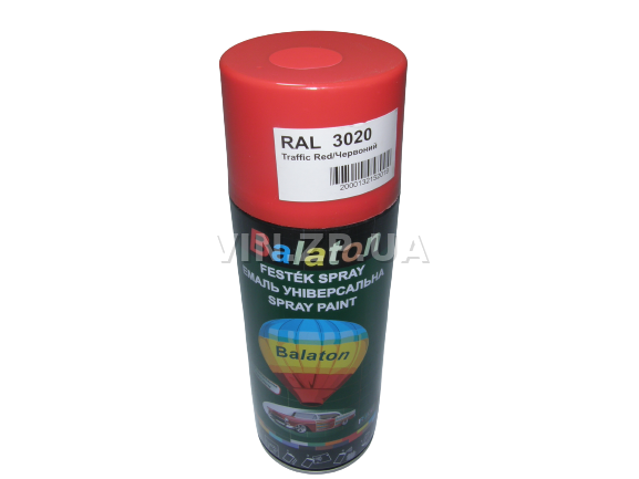Краска эмаль алкидная красная универсальная RAL 3020 BALATON аэрозоль 400 мл (57783)