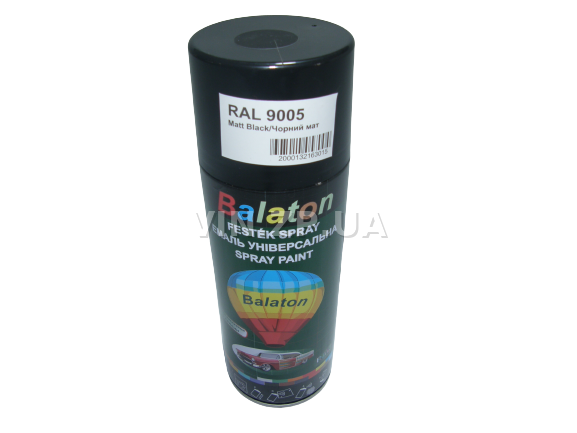 Краска эмаль алкидная черная матовая универсальная RAL 9005 BALATON аэрозоль 400 мл 1