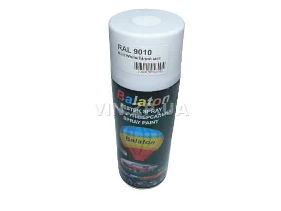 Краска эмаль алкидная белая матовая универсальная RAL 9010 BALATON аэрозоль 400 мл 1
