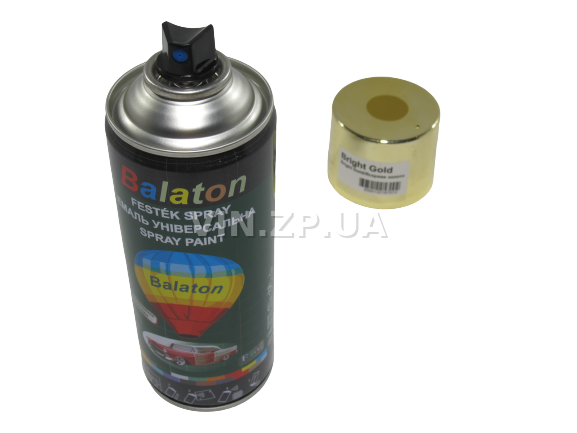 Краска эмаль алкидная золотистый хром универсальная BALATON Bright Gold, аэрозоль 400 мл 5